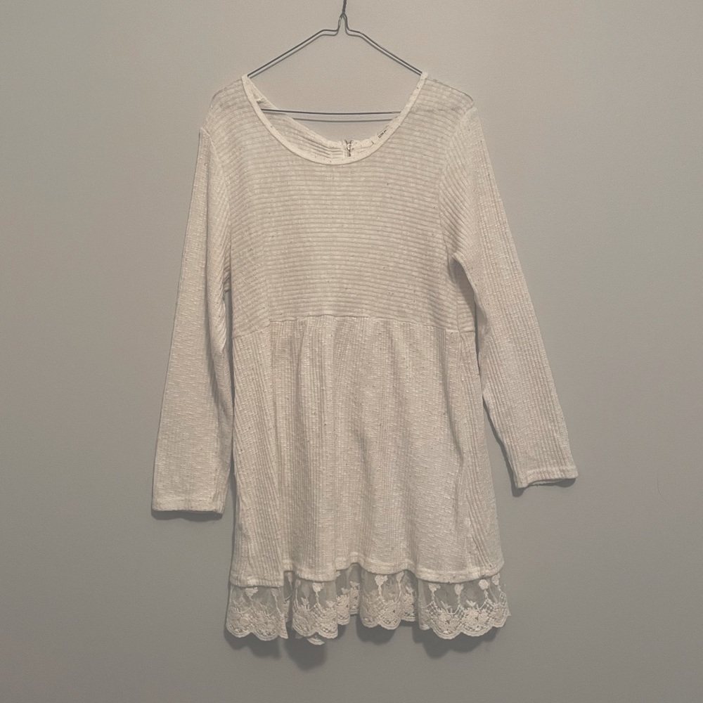 White bottom laced sweater